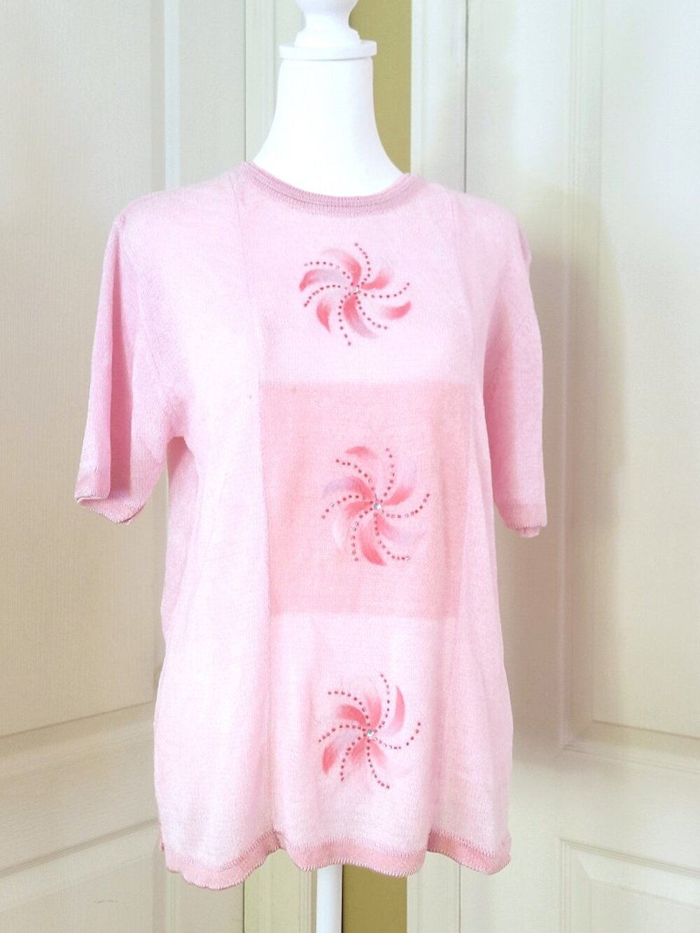 LACE SHORT SLEEVE SWEATER